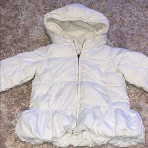 GAP Cream Hooded Puffer Jacket